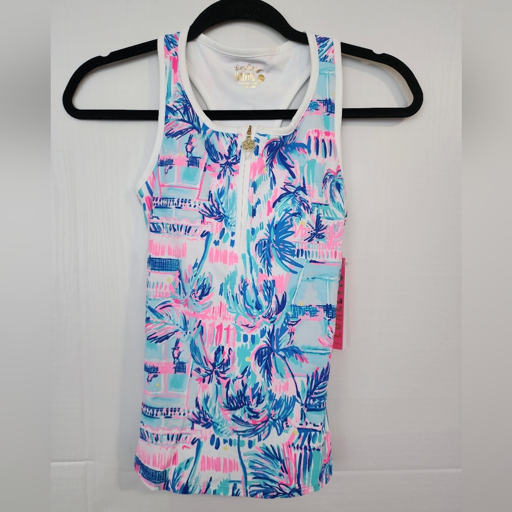 Lilly Pulitzer UPF 50+ Luxletic Canna Bra Tank Top Ravello Blue Sz XXS NWT